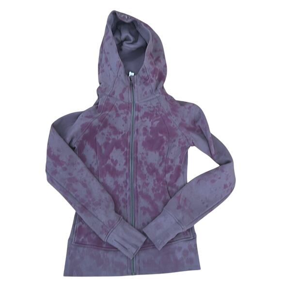 Lululemon Scuba Full-Zip Sweatshirt Purple Tie Dye Size 2 - Picture 1 of 8